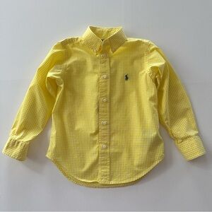 Ralph Lauren Boys 4 Yellow Gingham Button-Down Shirt Easter Spring Preppy